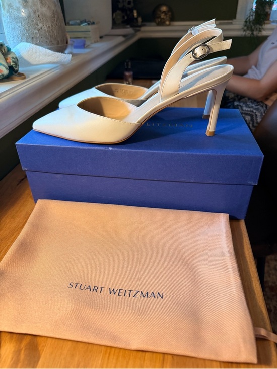 Stuart Weitzman Shoes - Stuart Weitzman Julia Sling Pump Cream Heels